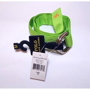 POLO Ralph Lauren Kids Childrens Green Preppy Ribbon Belt Sz. M NWT